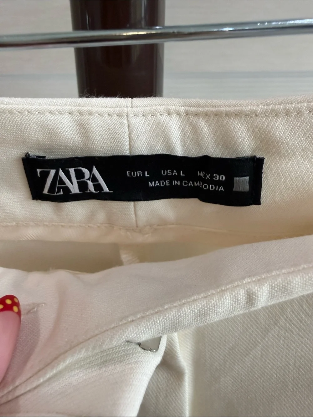 Zara Cream Straight-Leg Tailored Trousers - Picture 5 of 6